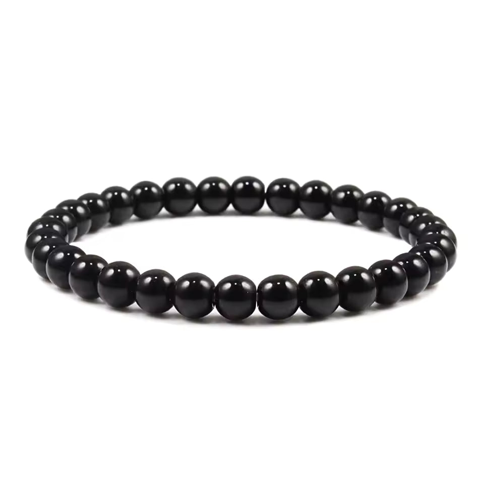 Bracelet d'ancrage en obsidienne noire