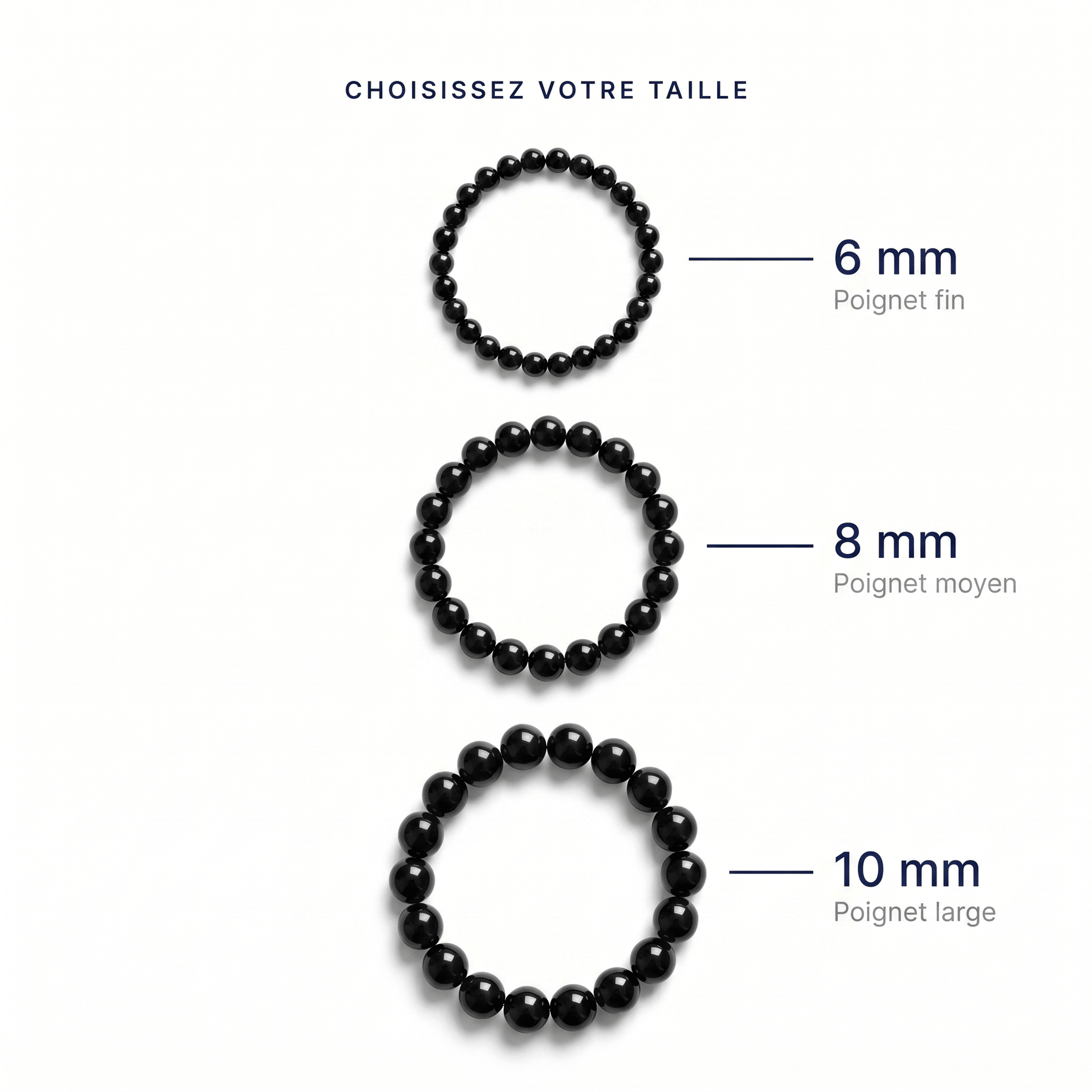 Bracelet d'ancrage en obsidienne noire - Onyxe®