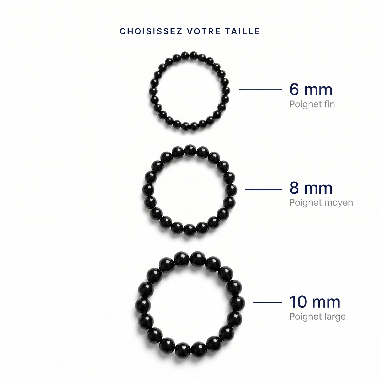 Bracelet d'ancrage en obsidienne noire